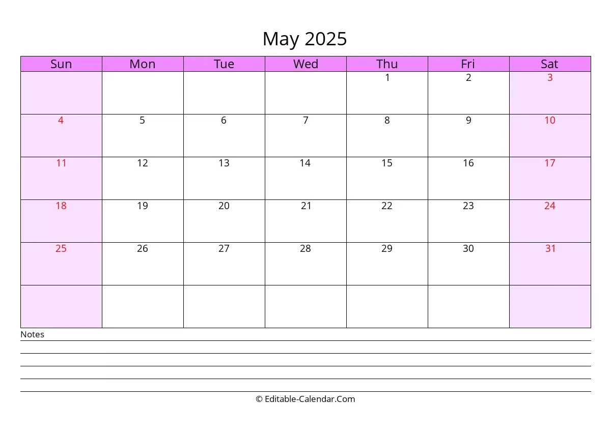 2025 Calendar 2026 Printable Free Download Word