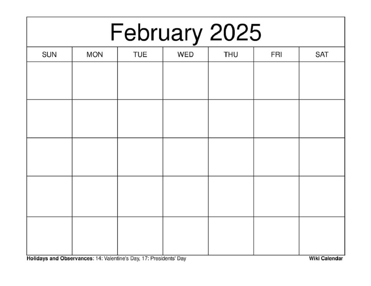 February 2025 Calendar Printable Templates More