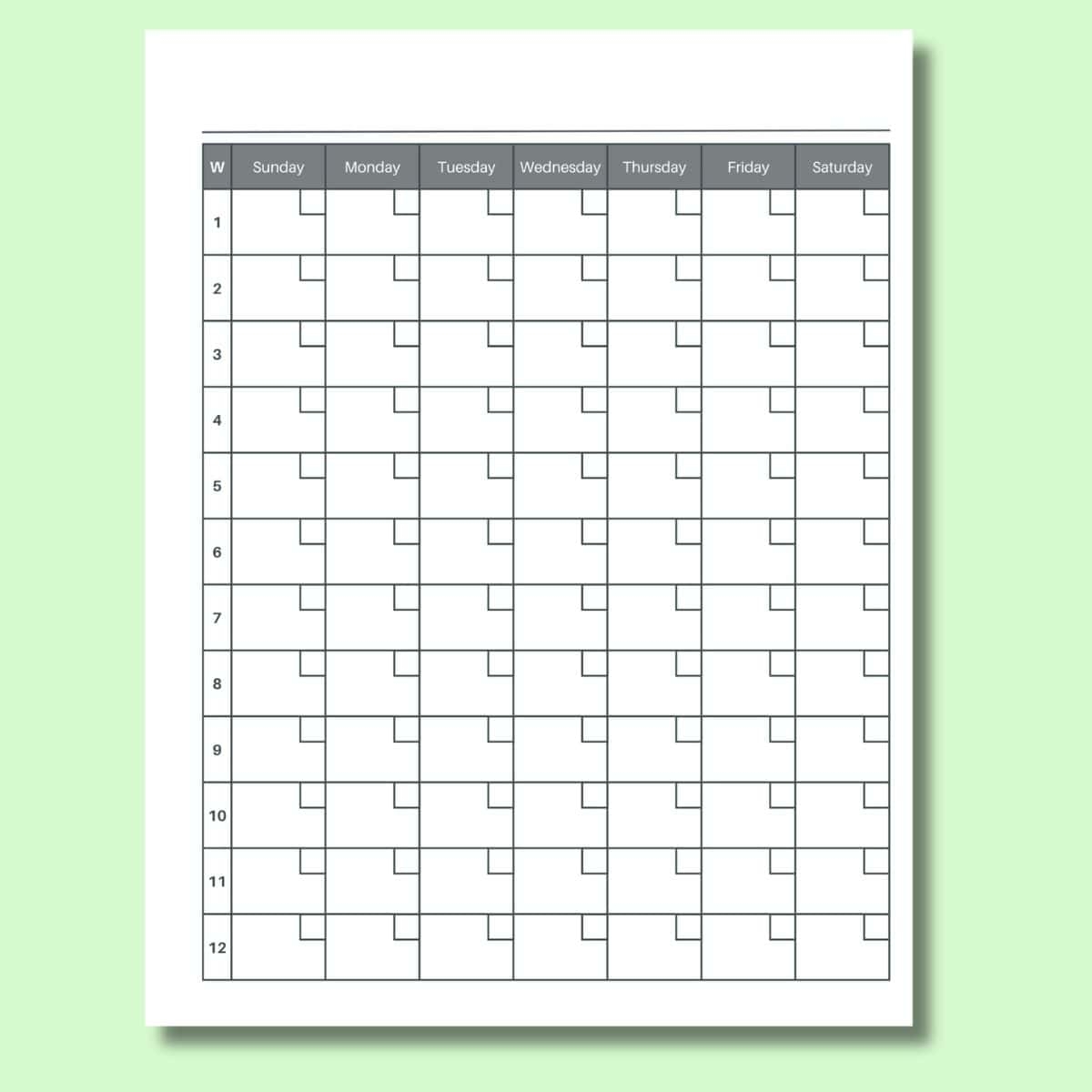 Free 12 Week Calendar For Quarterly Planning And Goal Setting