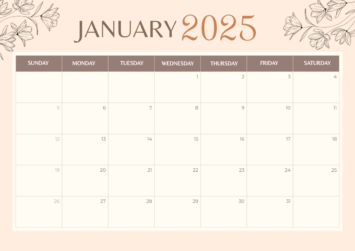 Printable Calendar Sheets For 2025 Free