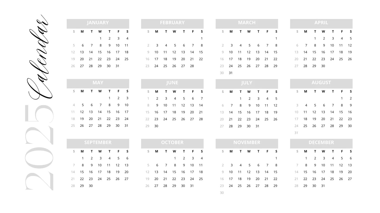 Free Printable 2025 And 2026 Calendars