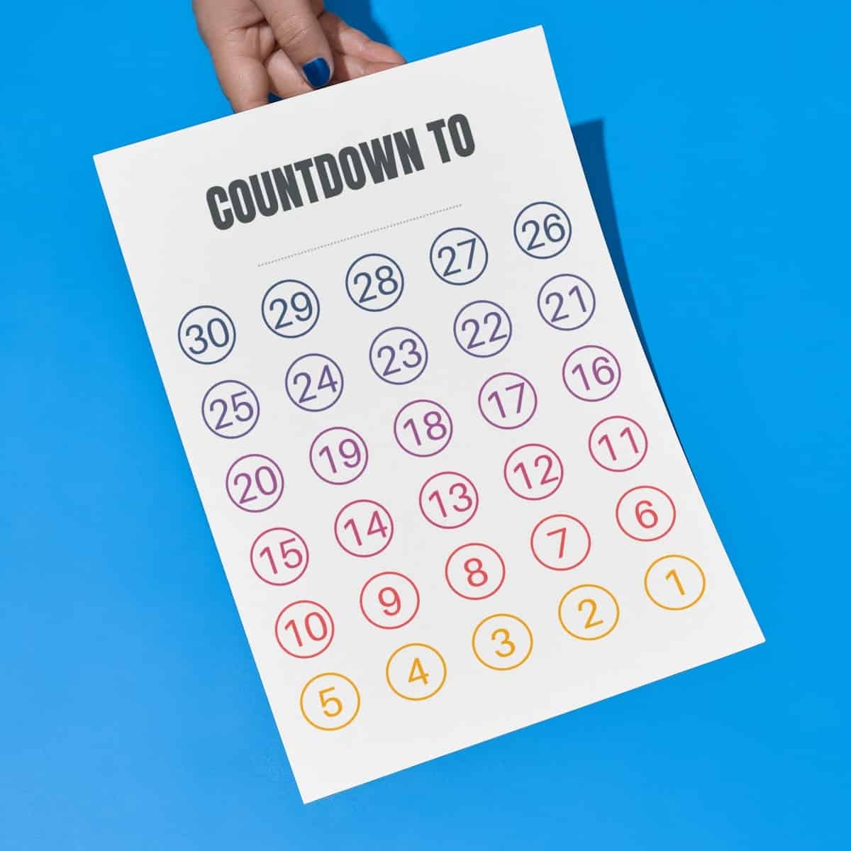 30 Day Blank Calendar Printable
