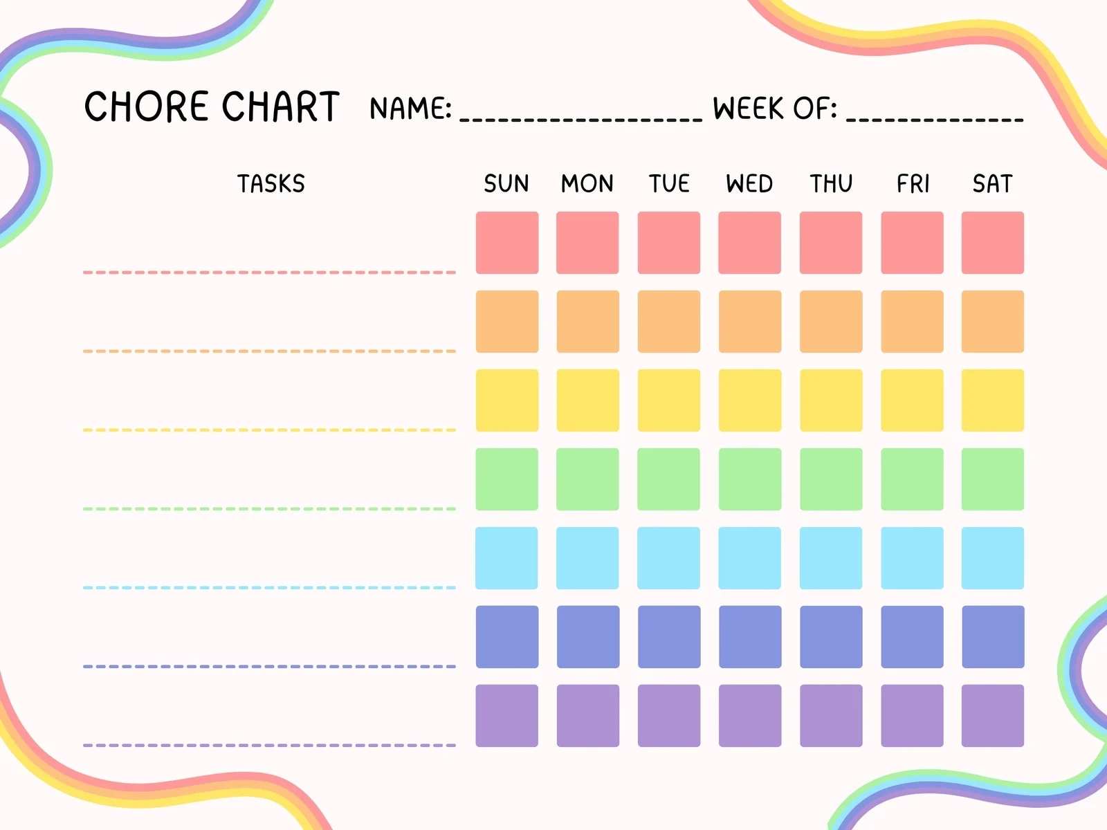 free customizable chore chart templates to print canva