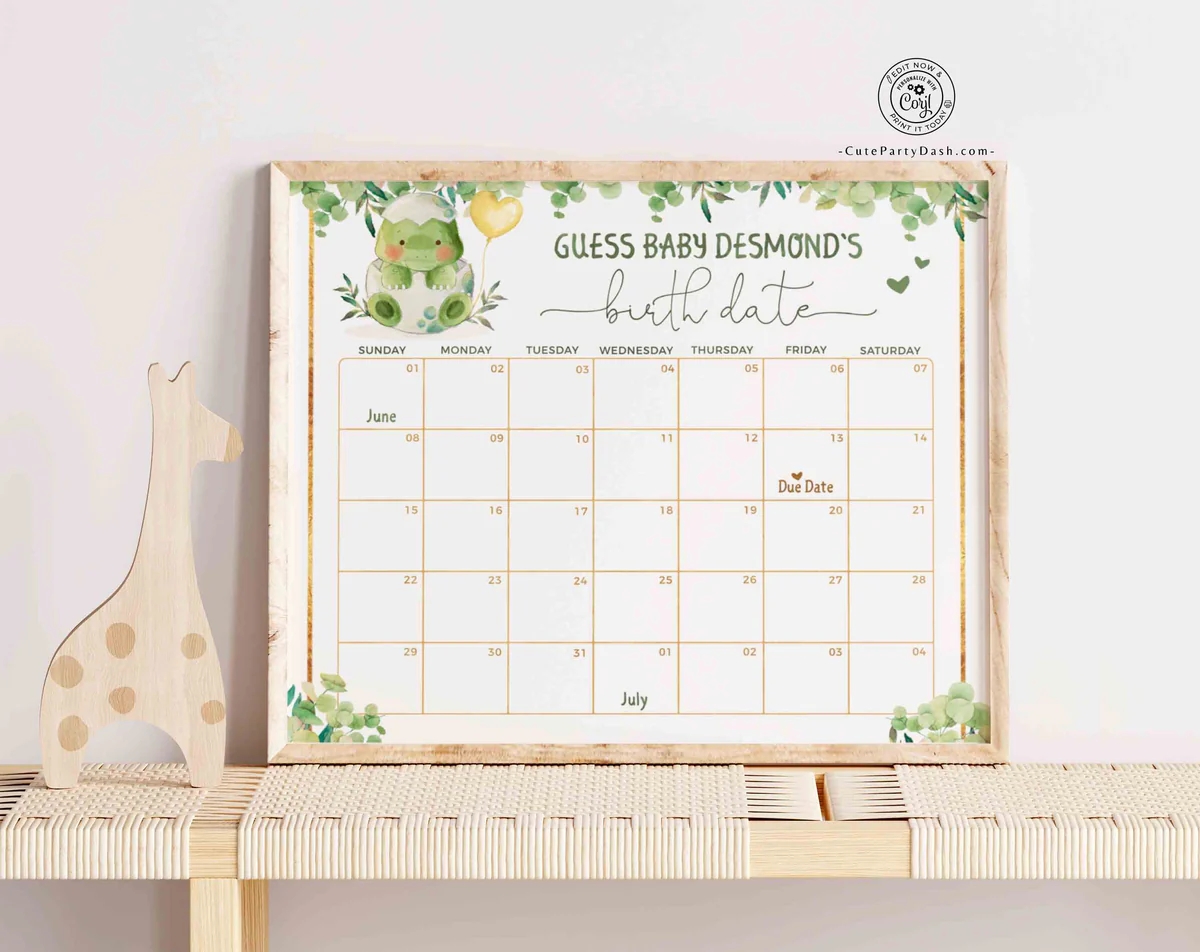 free guess baby due date calendar template top