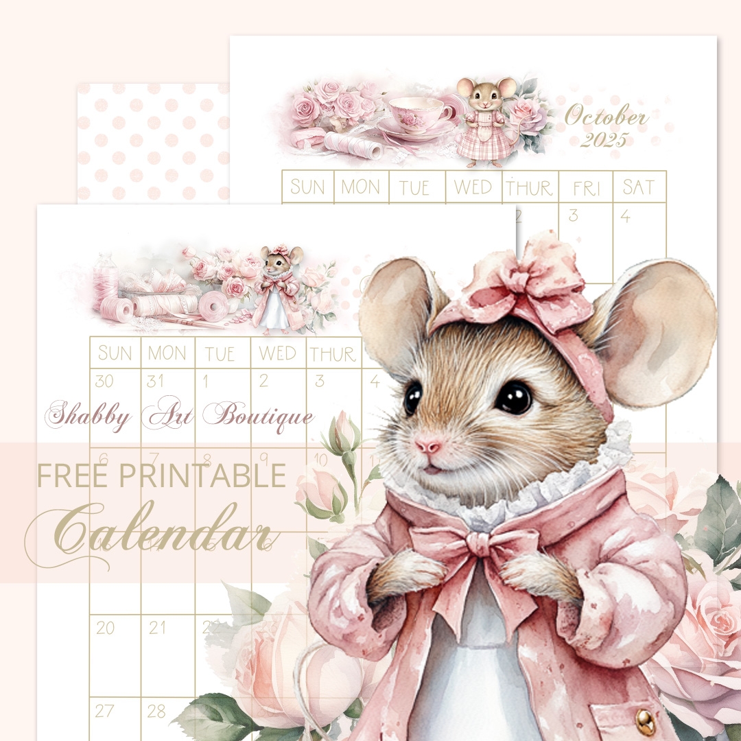 Free Printable 2025 Calendar Shabby Art Boutique