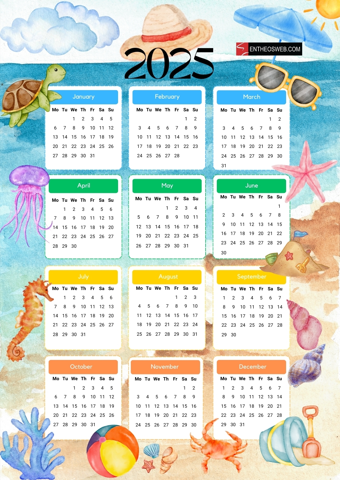 Free Printable 2025 Calendars Free Printable 2025 Calendars EntheosWeb