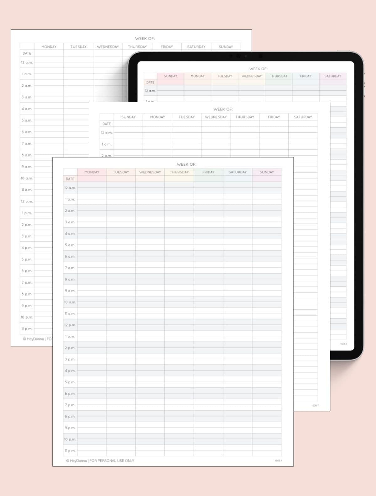 Weekly Calendar With Time Slots Printable Free
