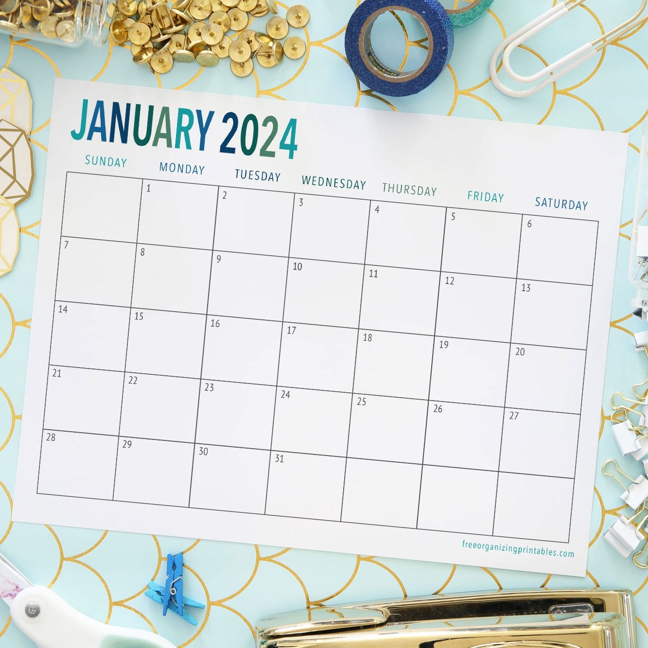 Free Printable Calendar 2024 Free Organizing Printables