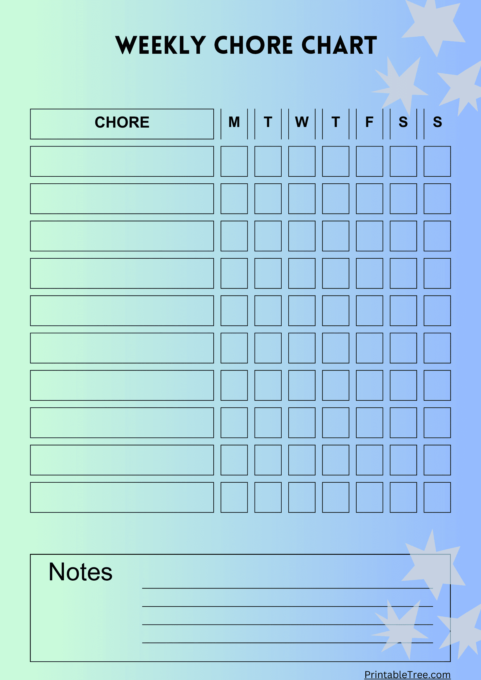 Printable Calendar For Chores For 4 People