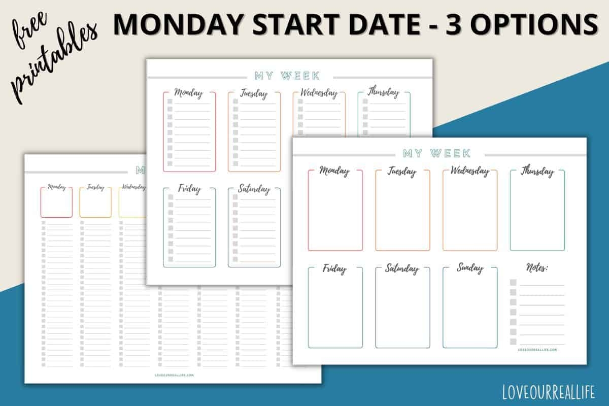 free printable days of the week calendar home or classroom love our real life