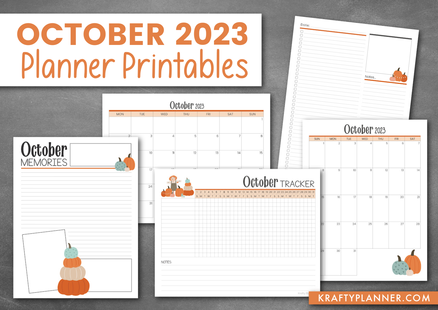 Free Printable October 2023 Planning Pages Krafty Planner