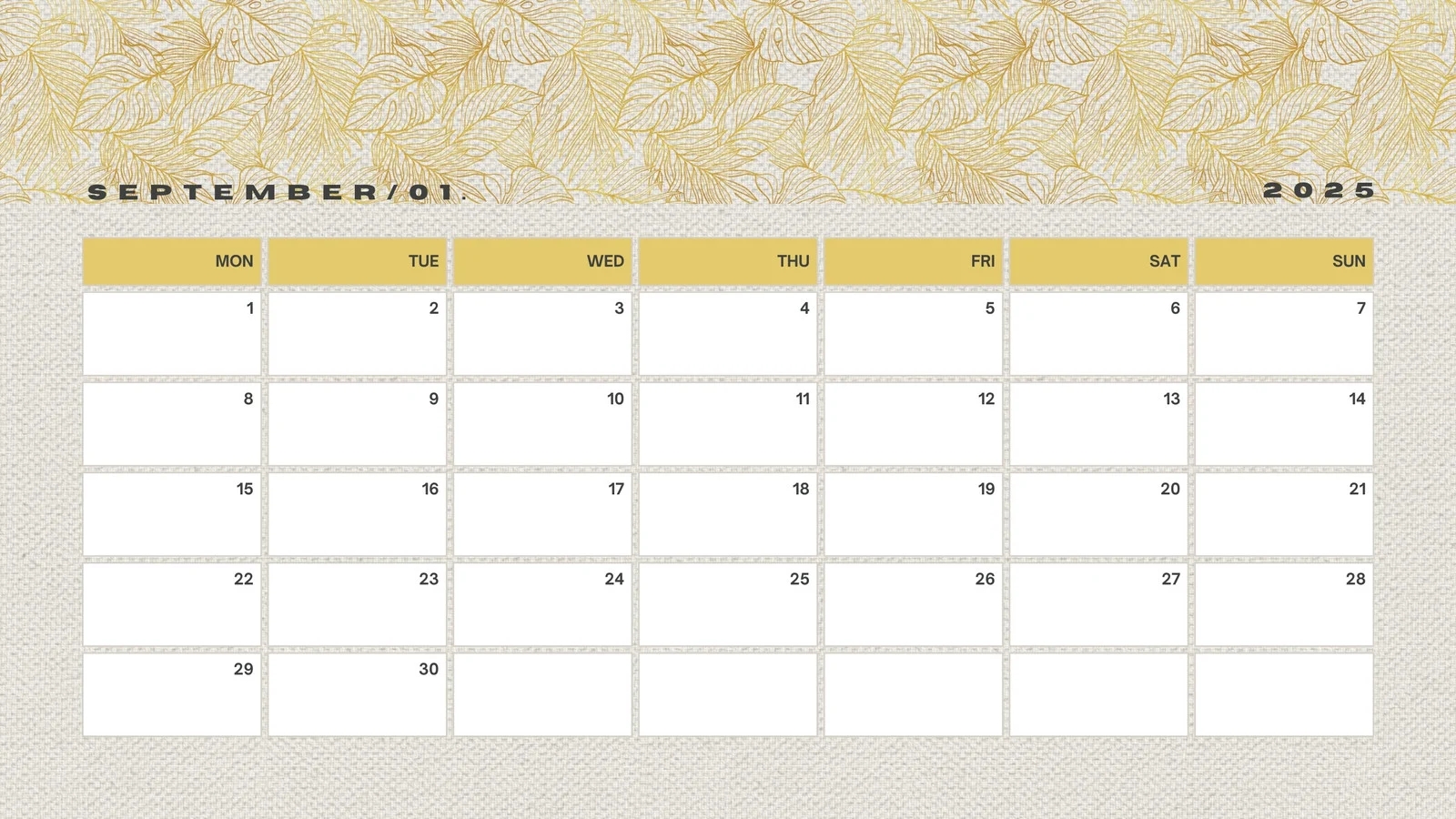 Free Printable September 2025 Calendar Templates Canva