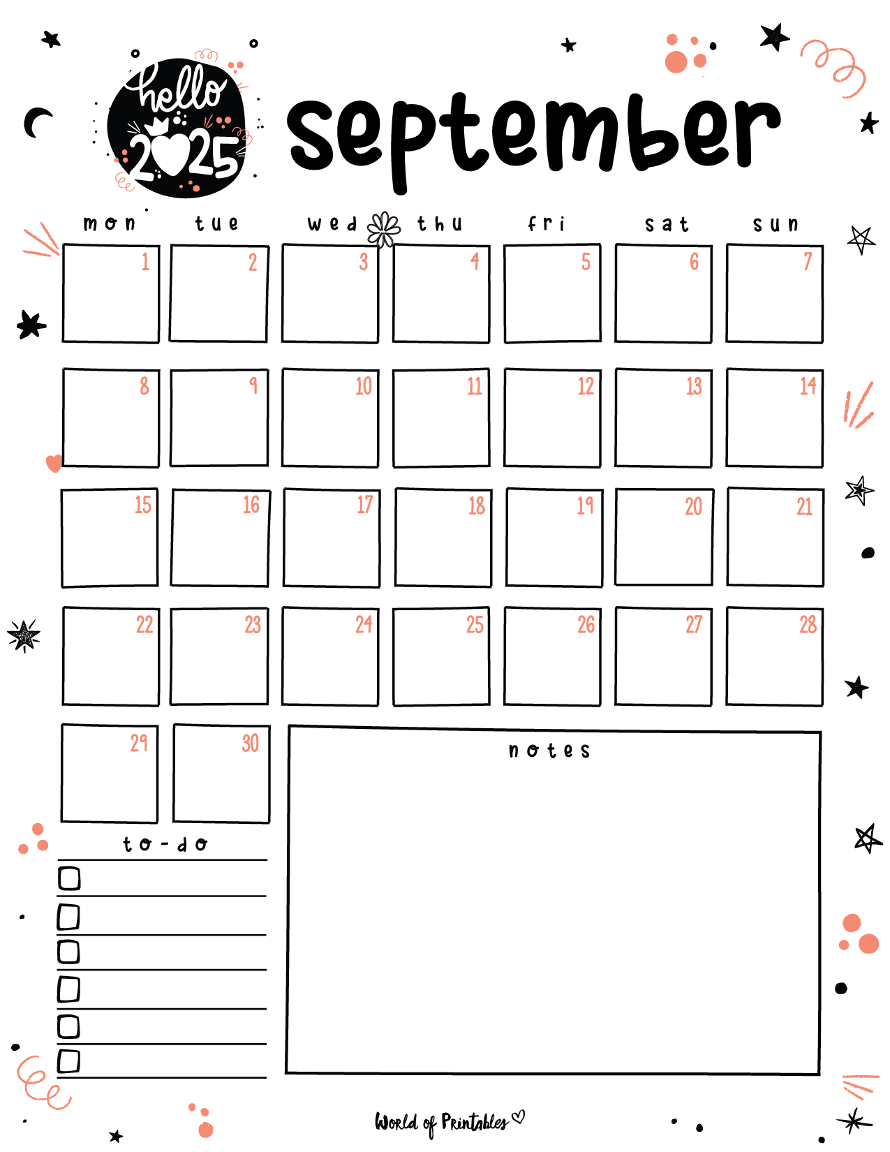 Free Printable September 2025 Planners World Of Printables
