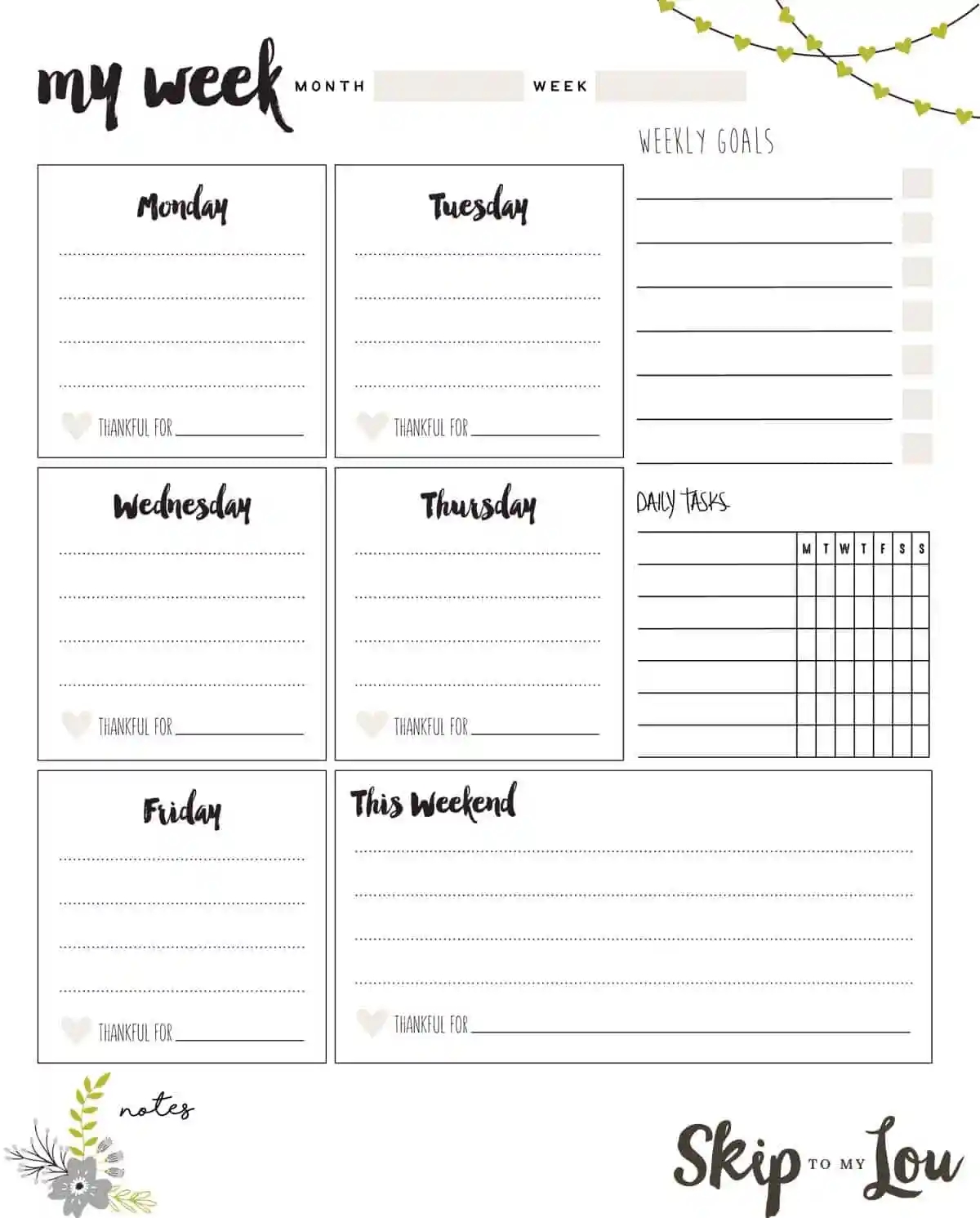 Free Weekly Calendar Planner Printable Online
