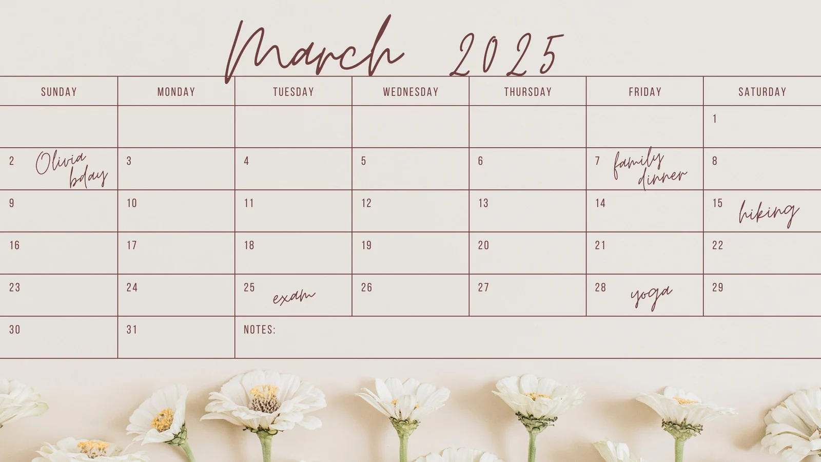 Free To Edit And Print March 2025 Calendar Templates Canva