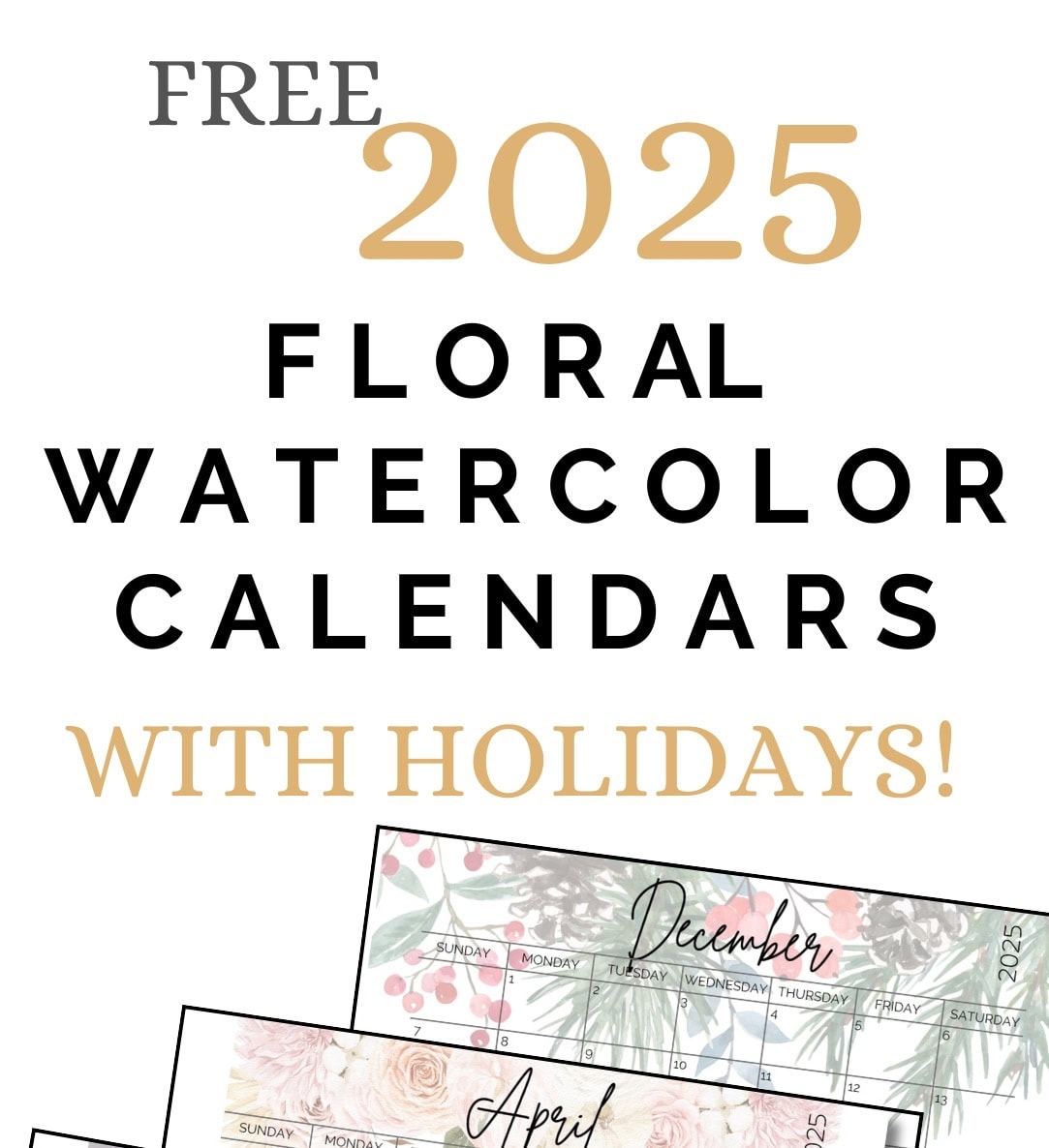 Free 2025 Yearly Printable Calendars With Holidays
