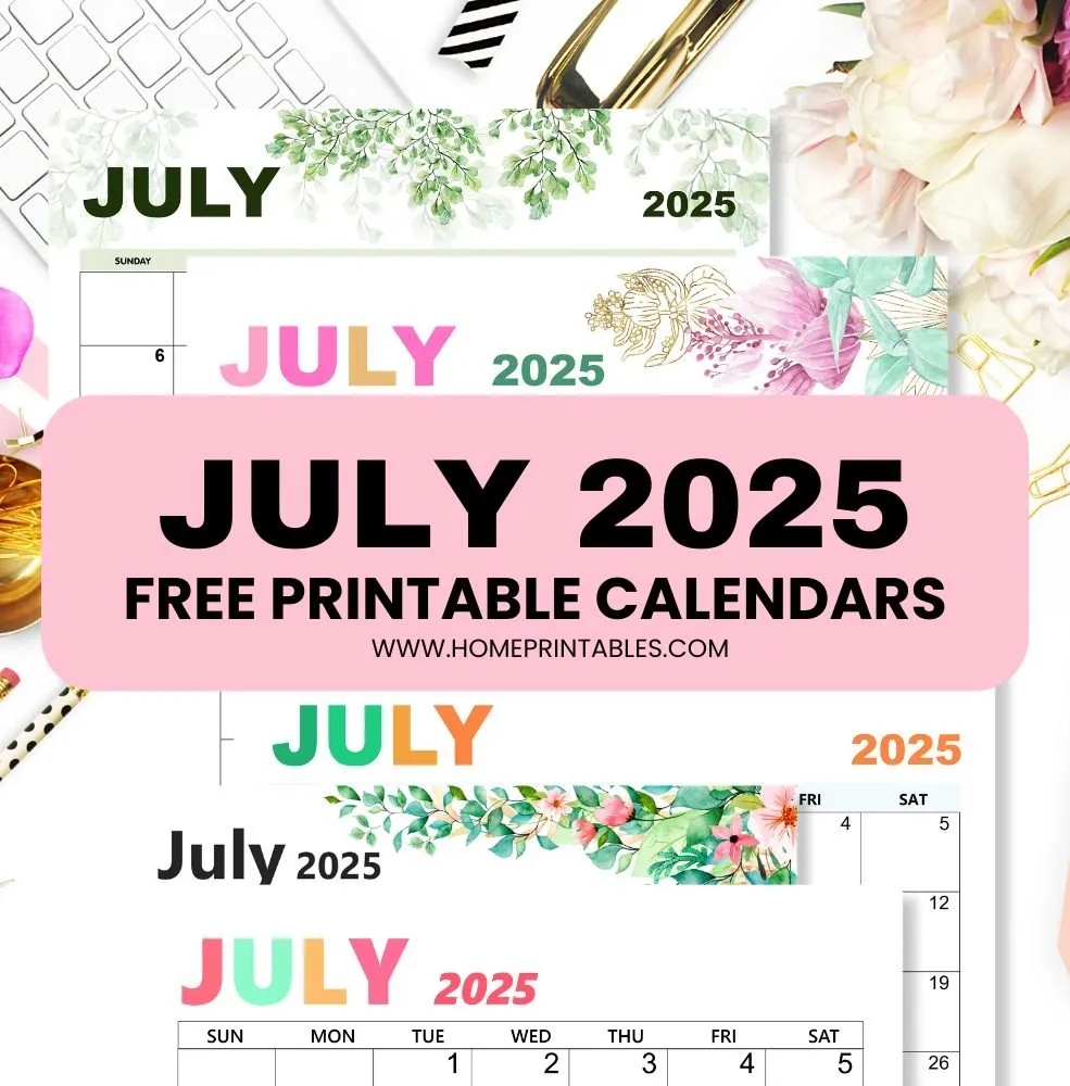 Printable 2025 Calendar July