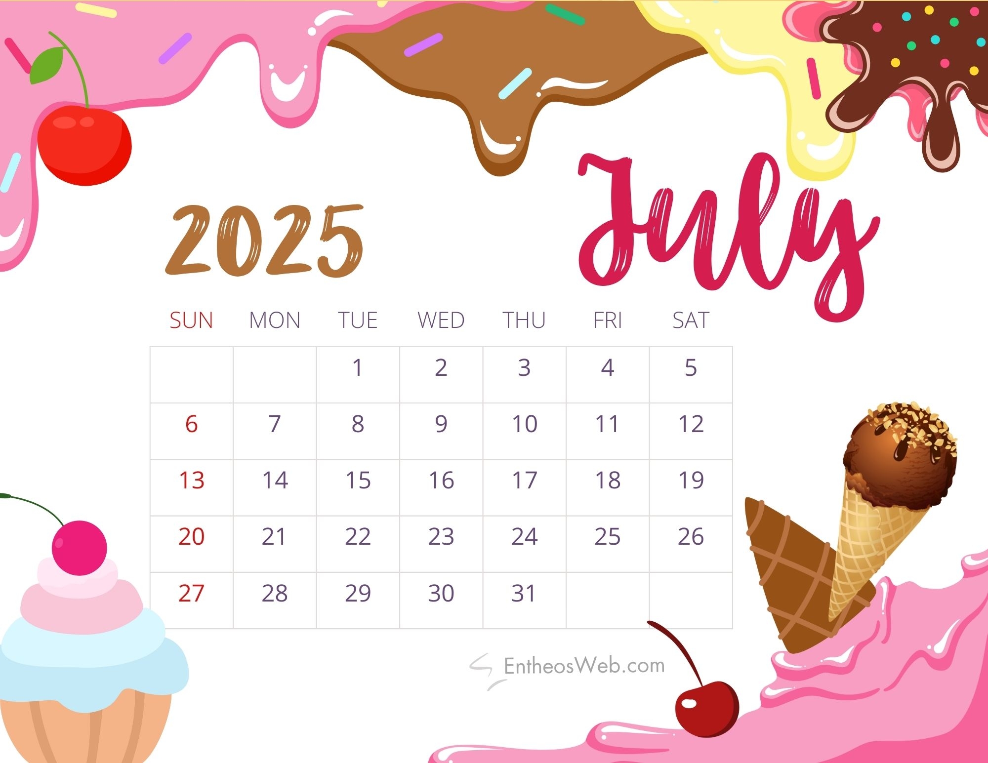 July 2025 Calendar Printables EntheosWeb July 2025 Calendar Printables EntheosWeb