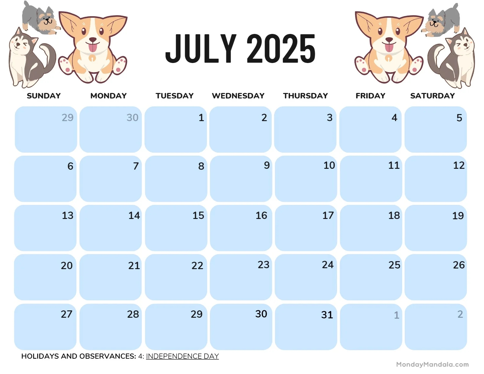 July 2025 Printable Calendar 52 Free PDF Printables July 2025 Printable Calendar 52 Free PDF Printables