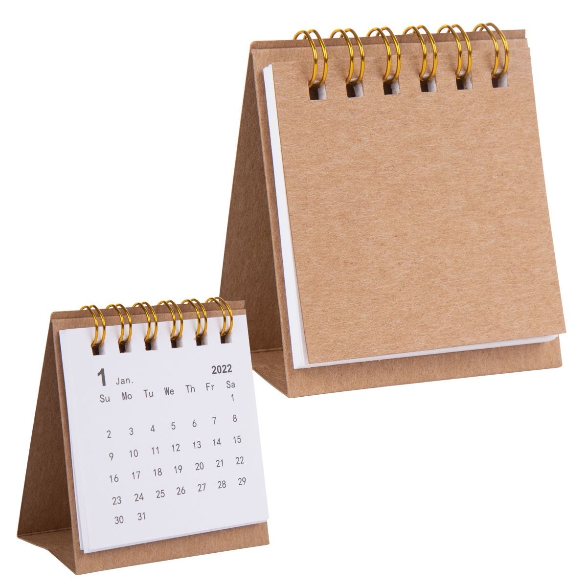 kraft paper mini desk calendar inkmule