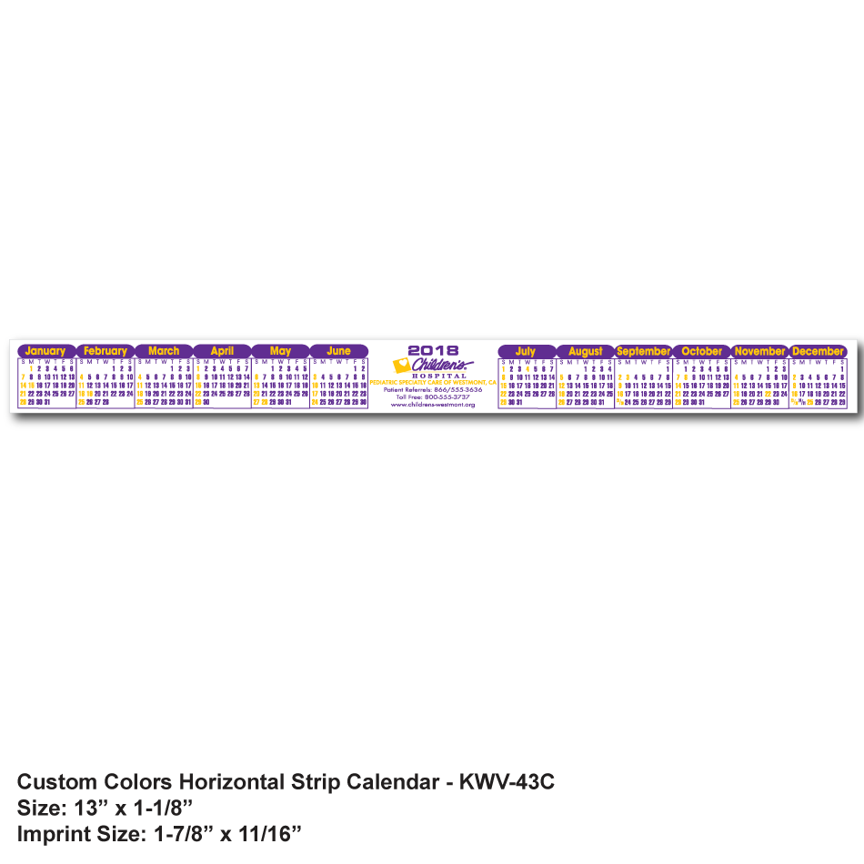 Kwik Stik Horizontal Year At A Glance Computer Monitor Calendar KWV 43 BigPromotions