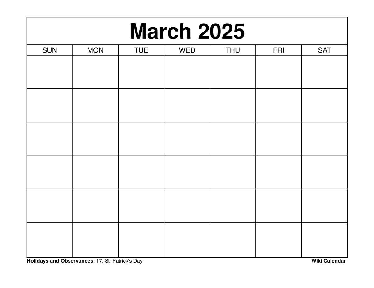 March 2025 Calendar Printable Templates More
