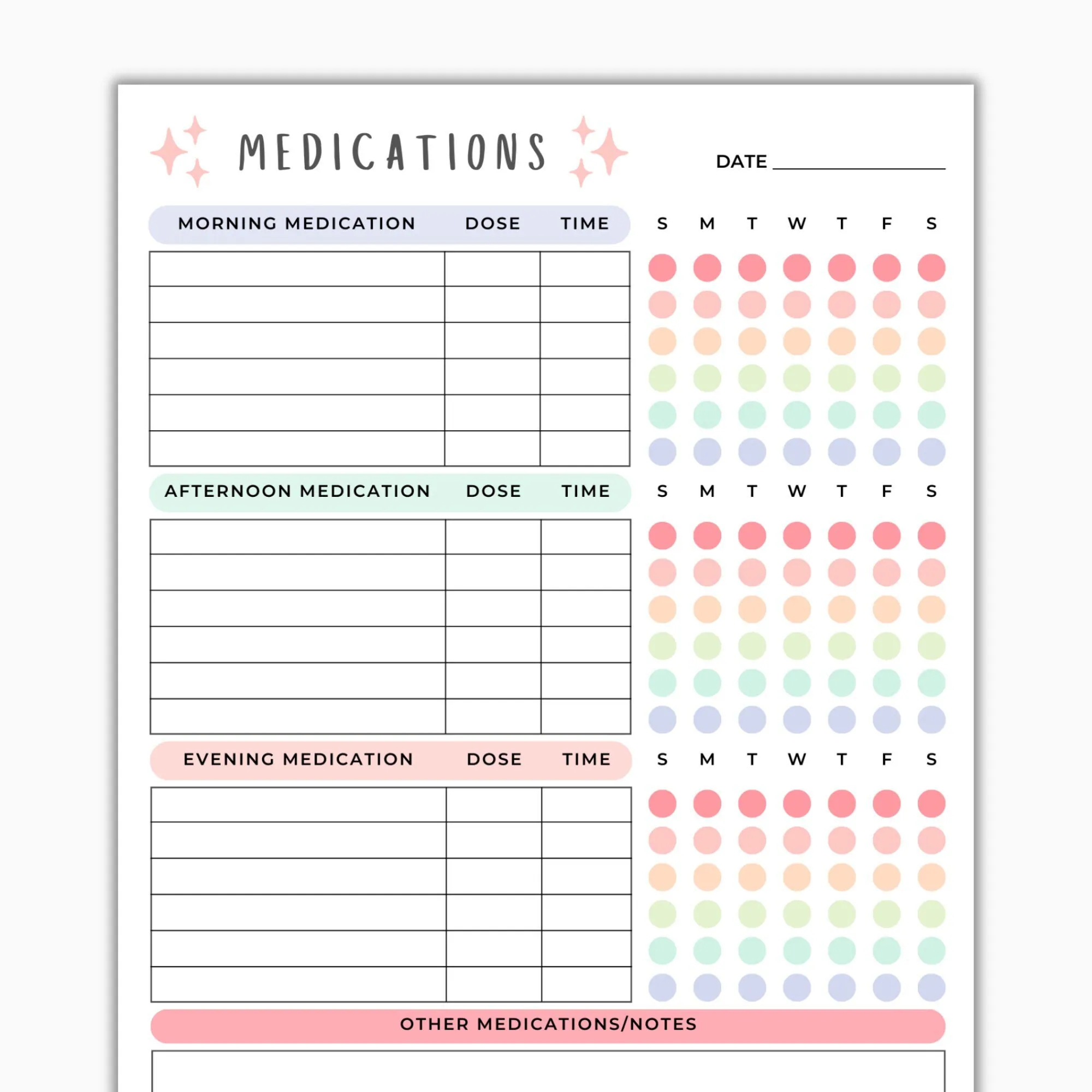 Printable Calendar For My Daily Medication List