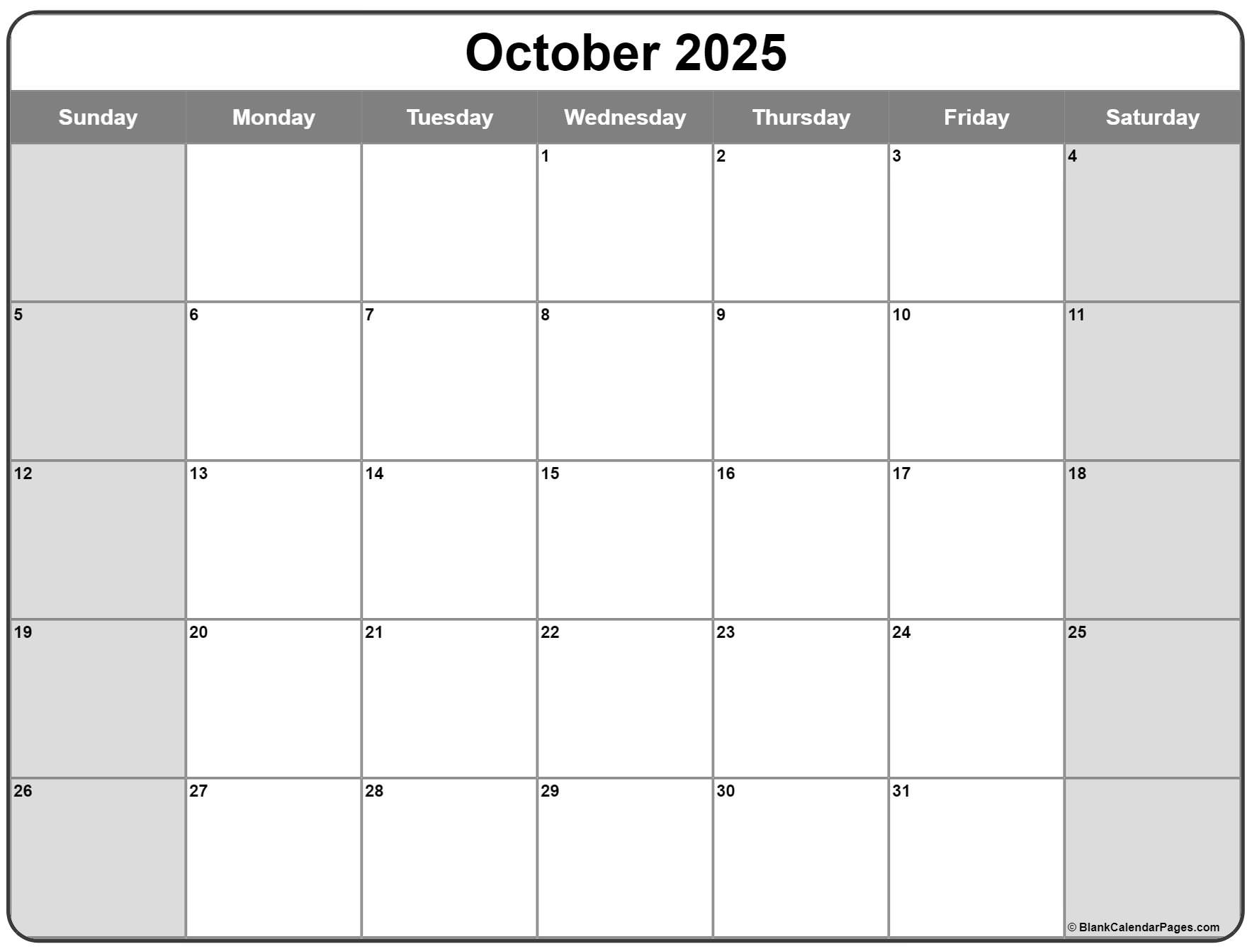 October And November 2025 Calendar Printable