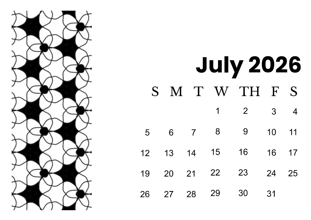 July 2026 Calendar Editable Printable