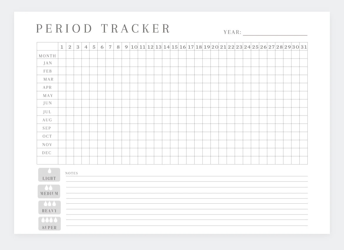 Period Calendar Menstrual Tracker Period Cycle Length happy Planner Menstrual Period Tracker digital Download ovulation Tracker printable Etsy