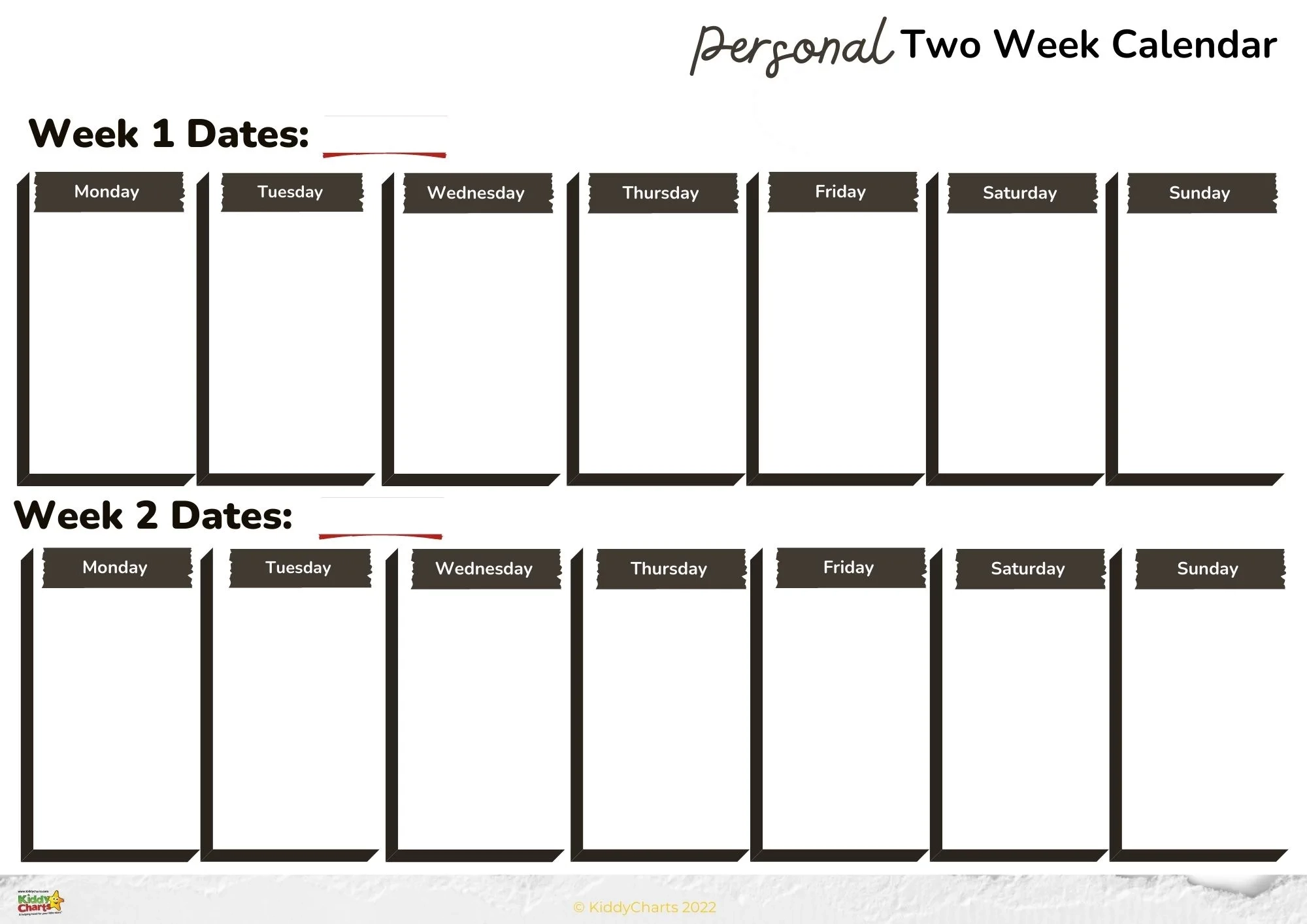 Weekly Printable Calendars