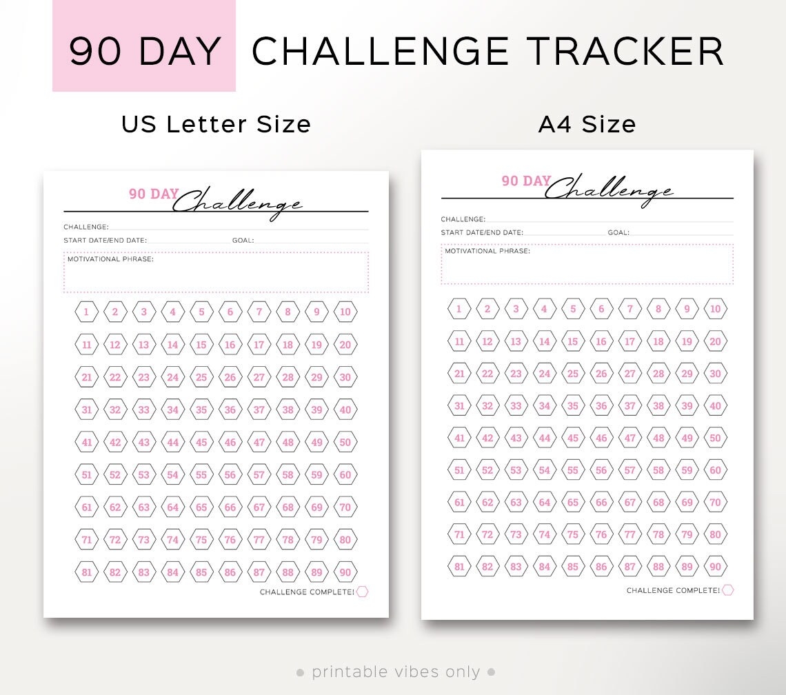 90 Day Weight Loss Calendar Printable