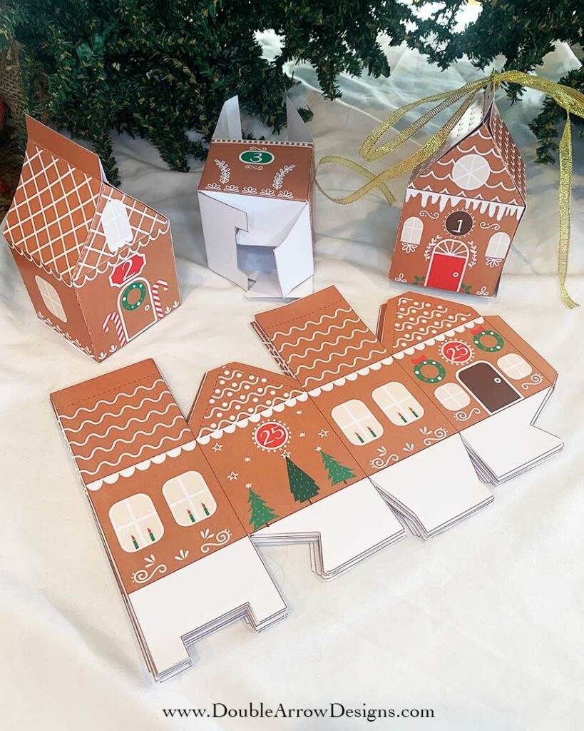 Printable Advent Calendar Template That Are Gingerbread Houses Double Arrow Designs