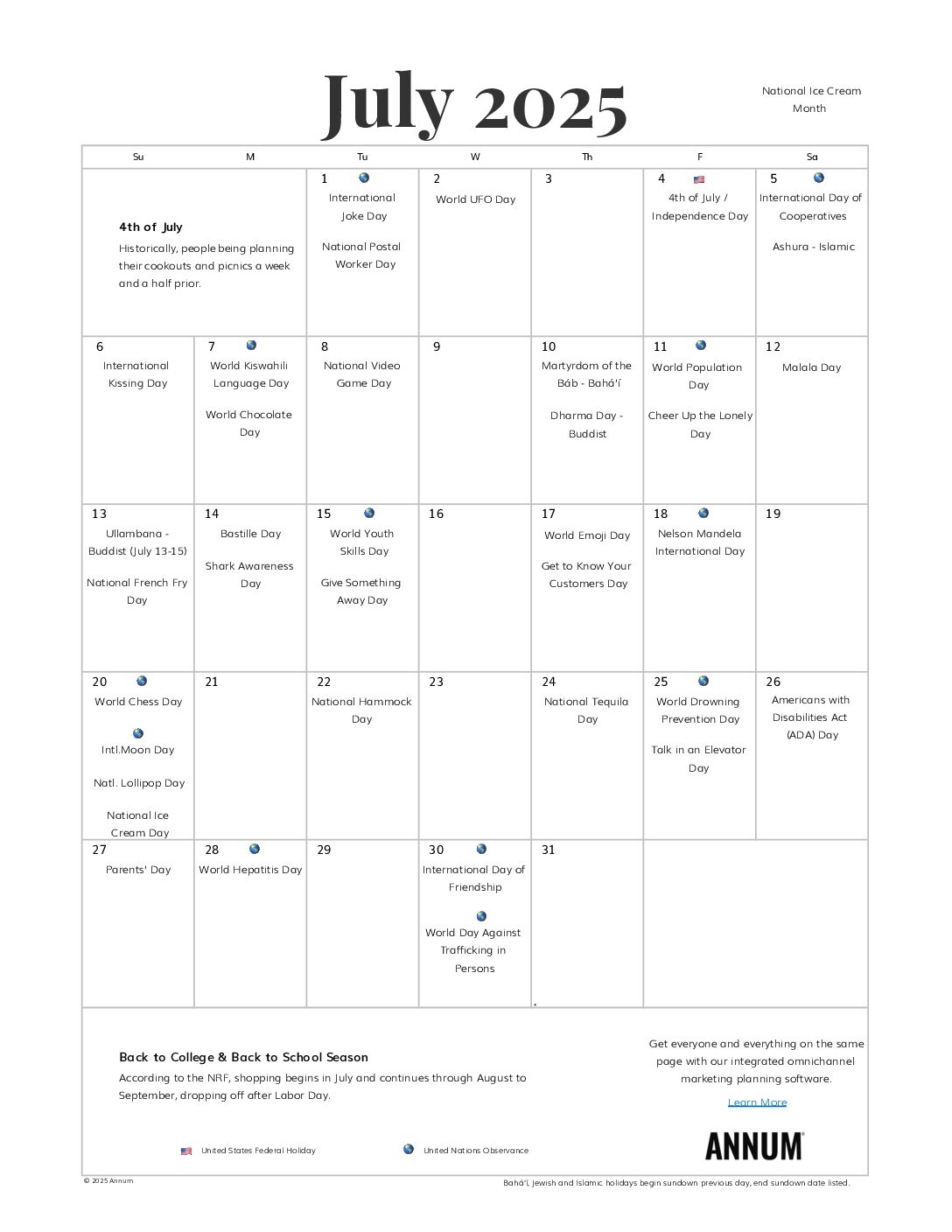 Printable July 2024 Calendar July Holidays Annum Printable July 2024 Calendar July Holidays Annum