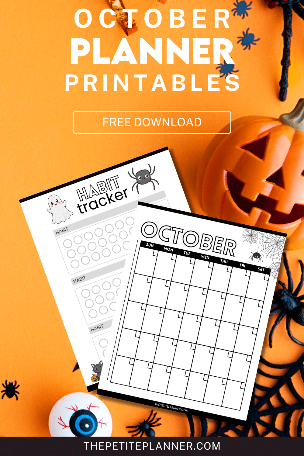 printable october planner pages calendar habit tracker