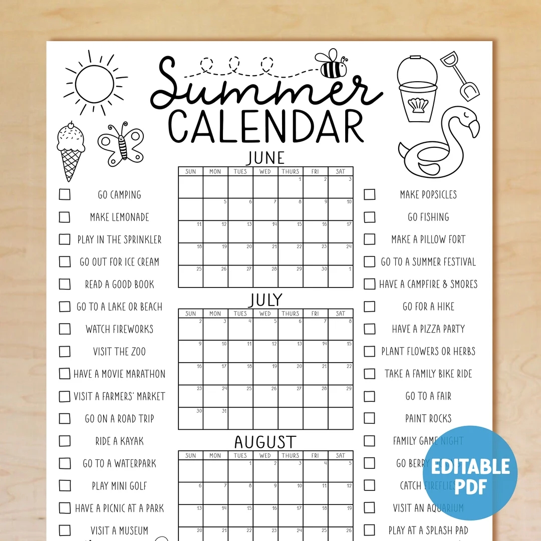 Free Printable Sport Activity Calendar