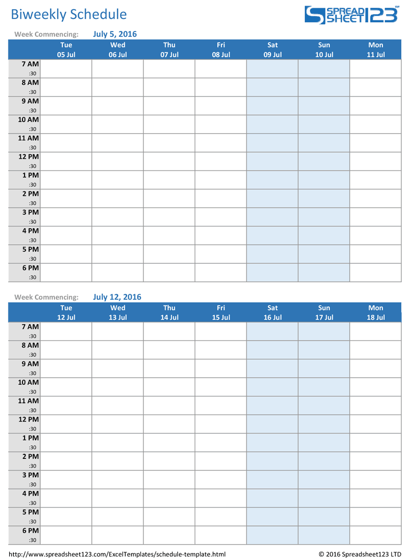 Printable Bi Monthly Calendar