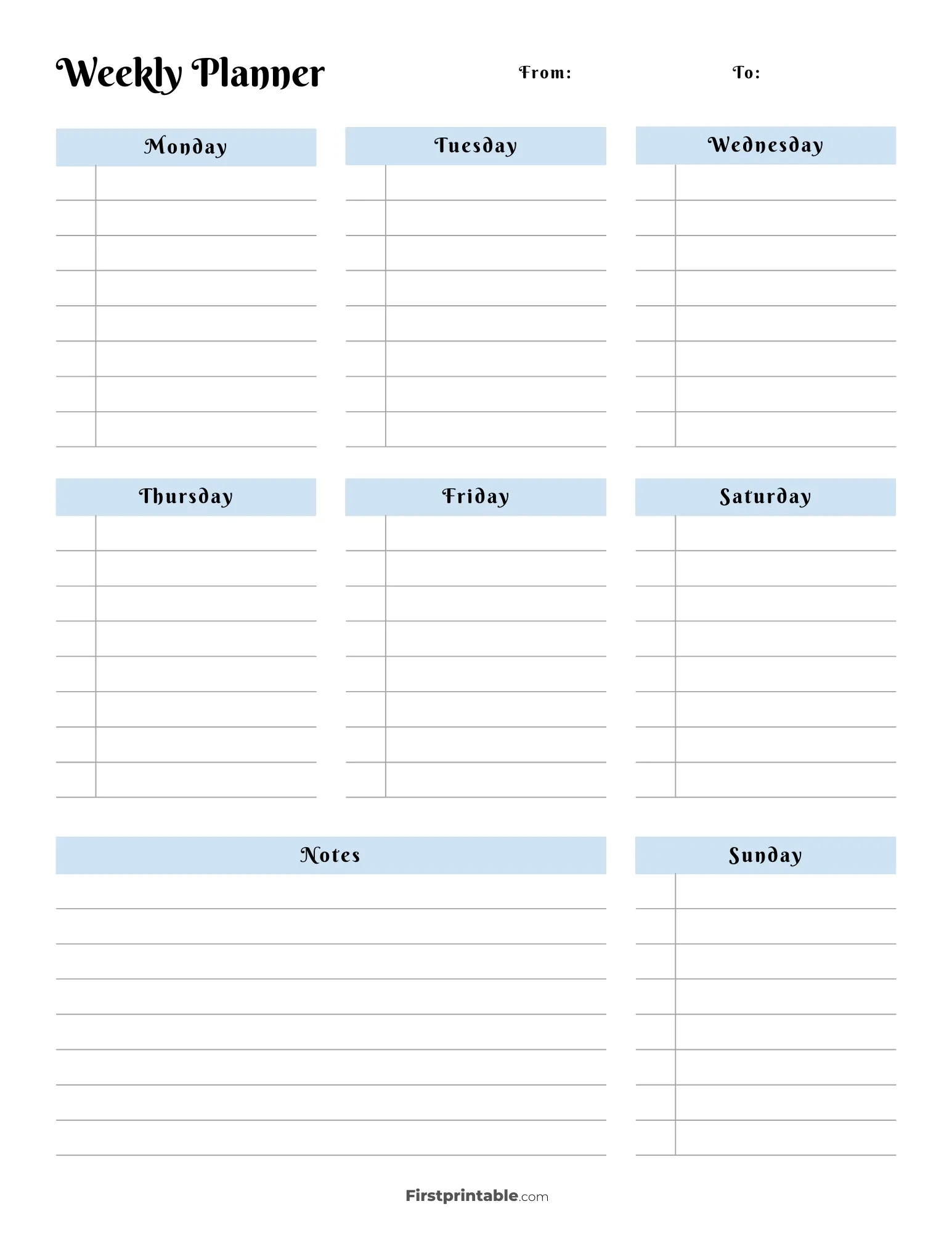 Printable Weekly Calendar U0026 Planner Free Templates