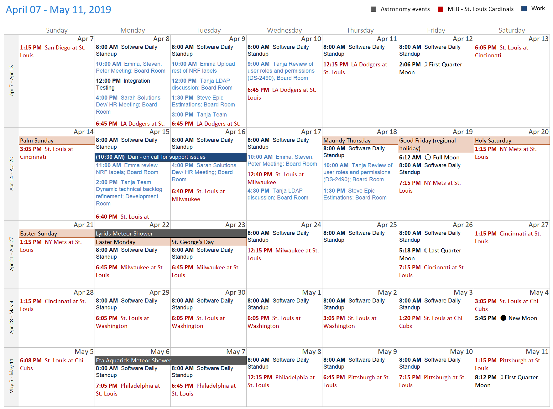 PrintableCal Multi Week Template