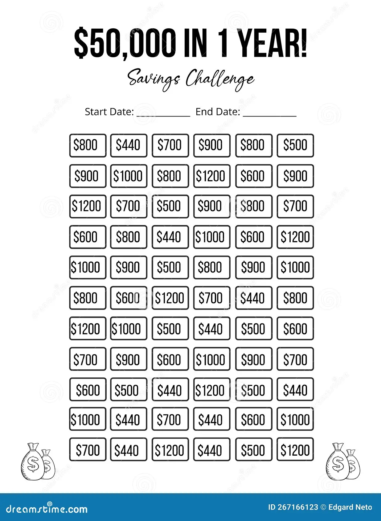 Money Saving Calendar 2025 Printable