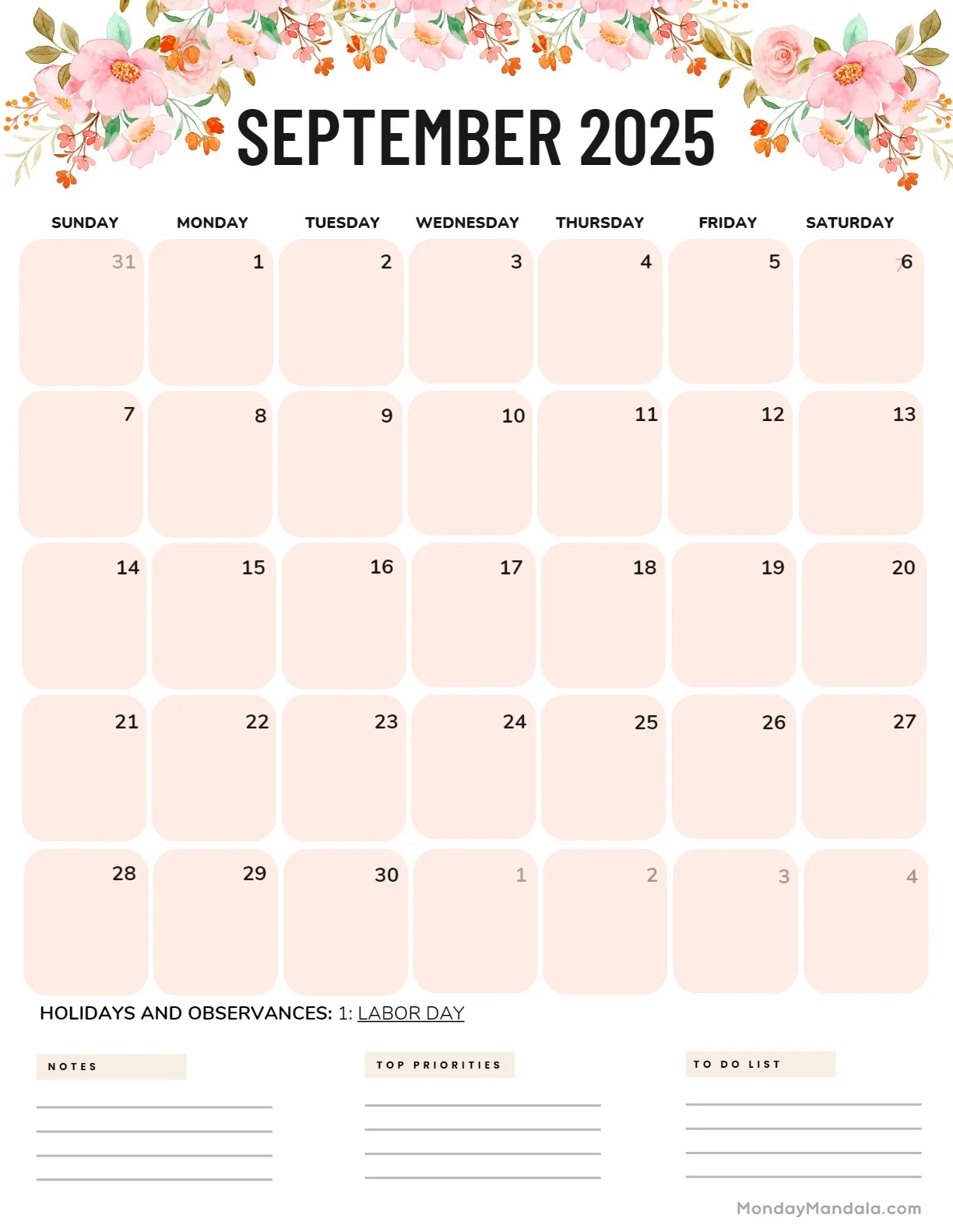 September 2025 Calendar 52 Free PDF Printables 