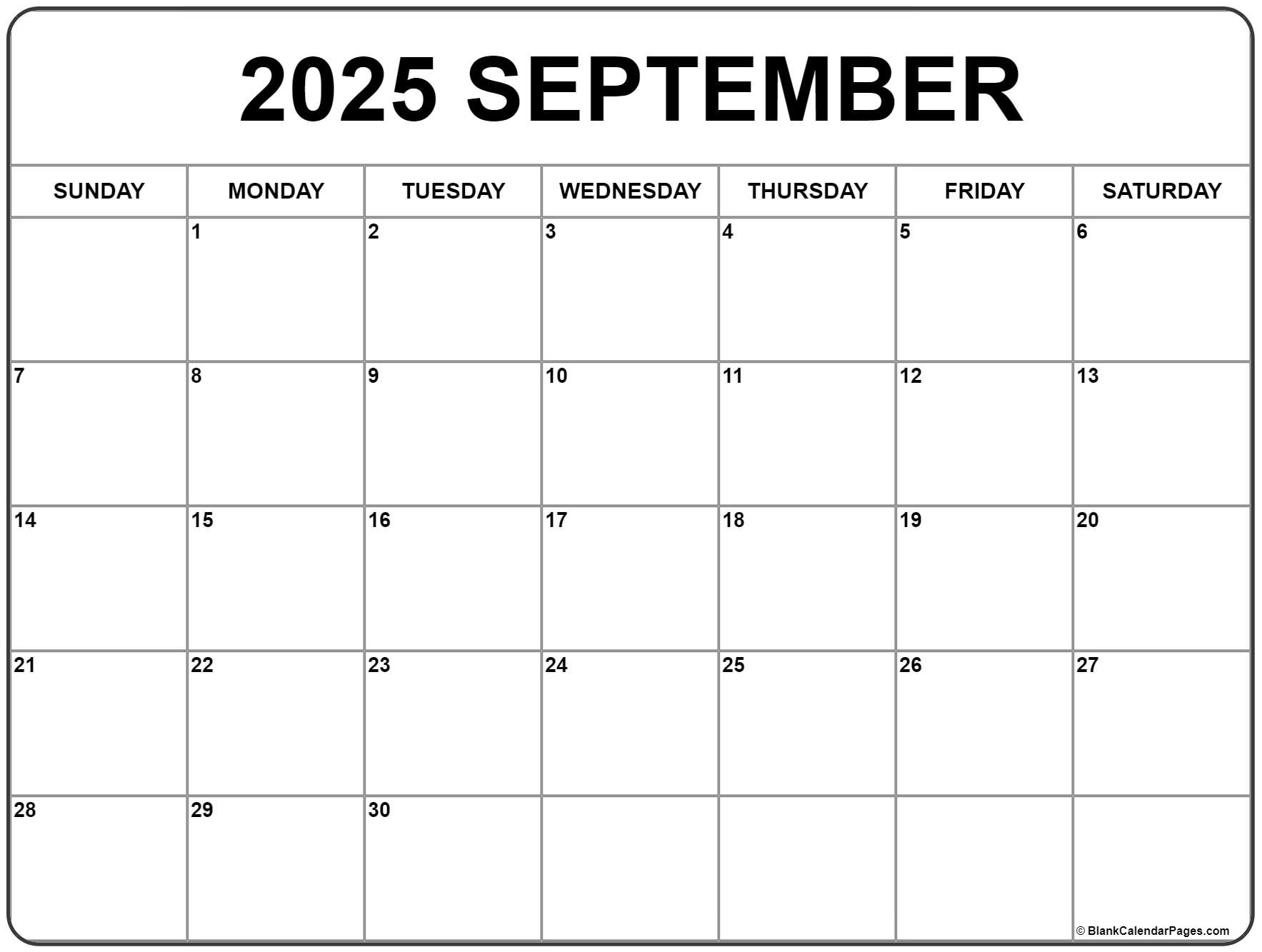 September 2025 Calendar Free Printable Calendars September 2025 Calendar Free Printable Calendars