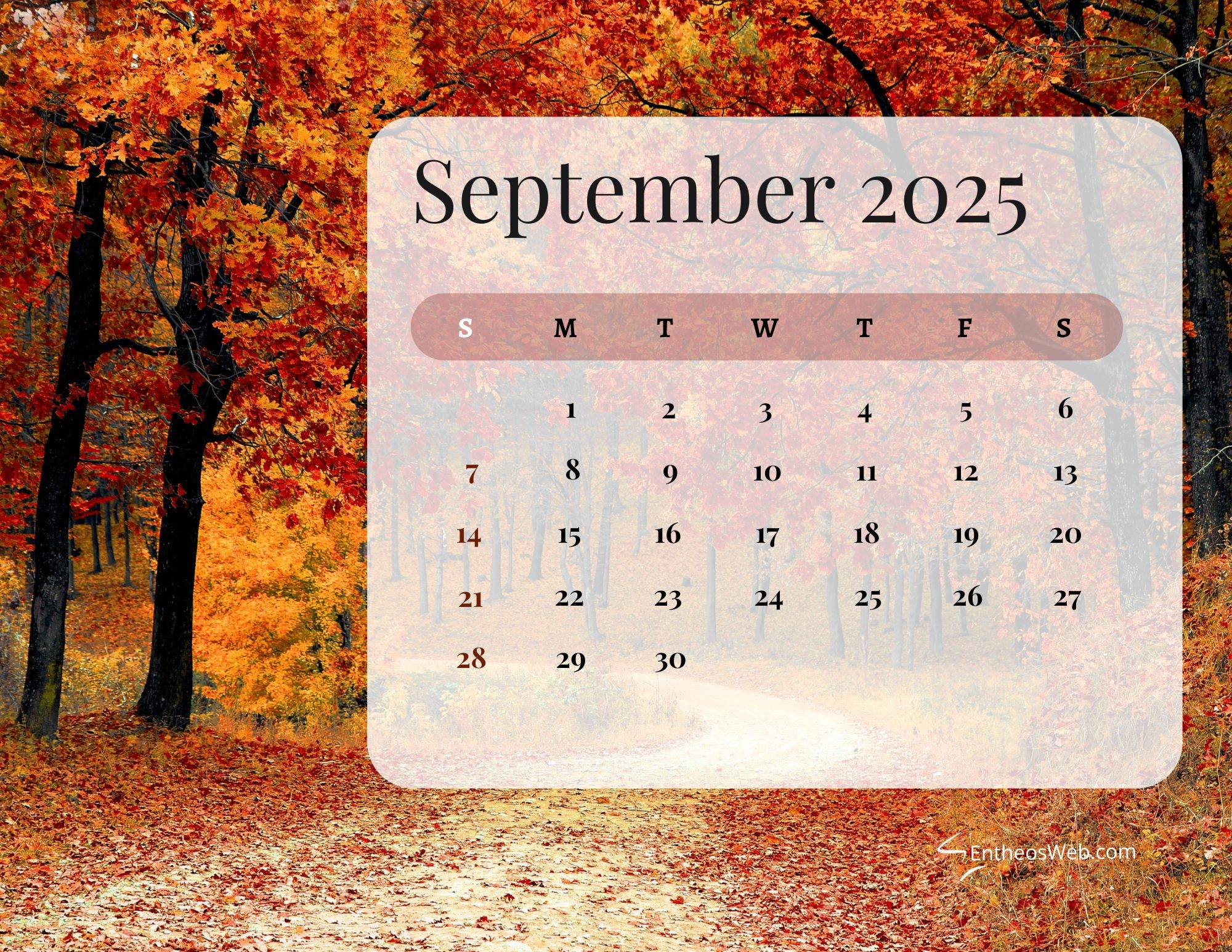 September 2025 Calendar Printables EntheosWeb