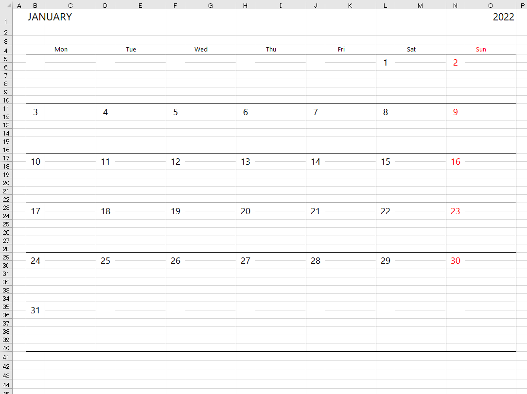 Simple Excel Calendar Template Arachne Calendar