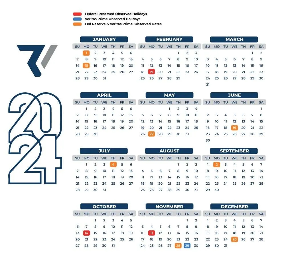 Veritas Prime Payroll Calendar 2025
