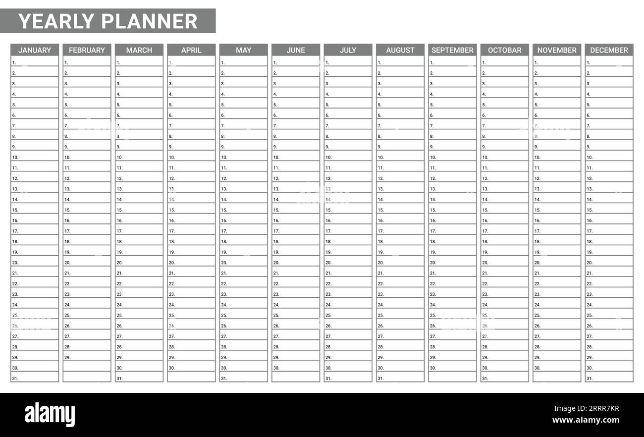 Annual Calendar Printable