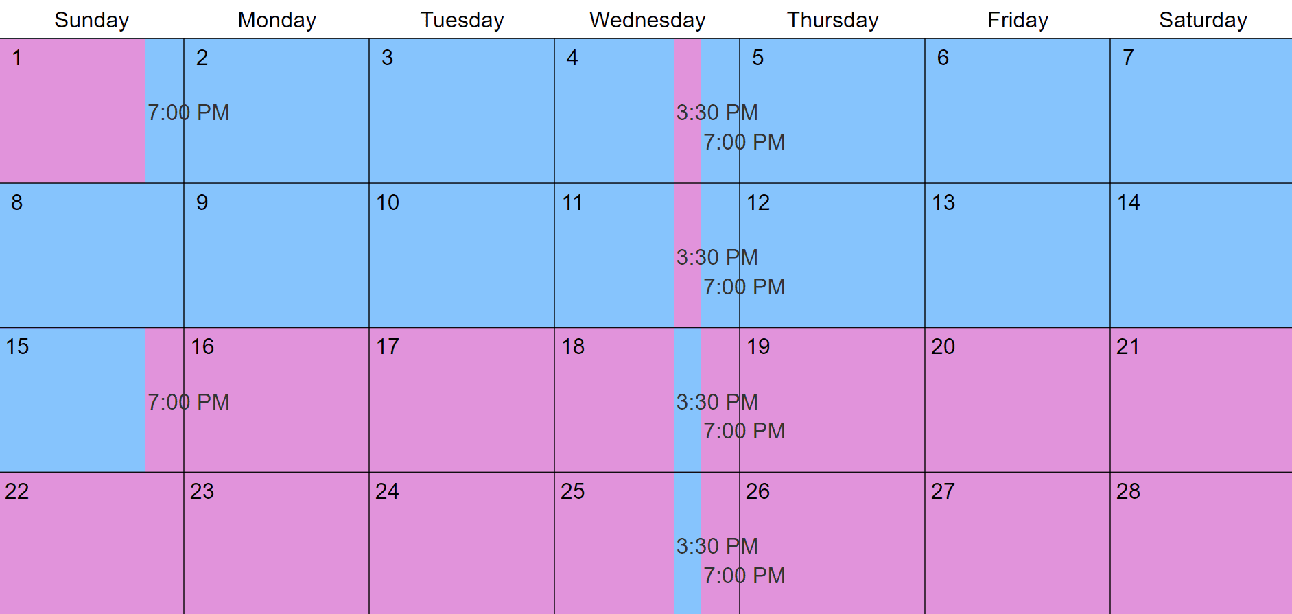 2 Weeks Each Custody Visitation Schedule Examples Create Yours