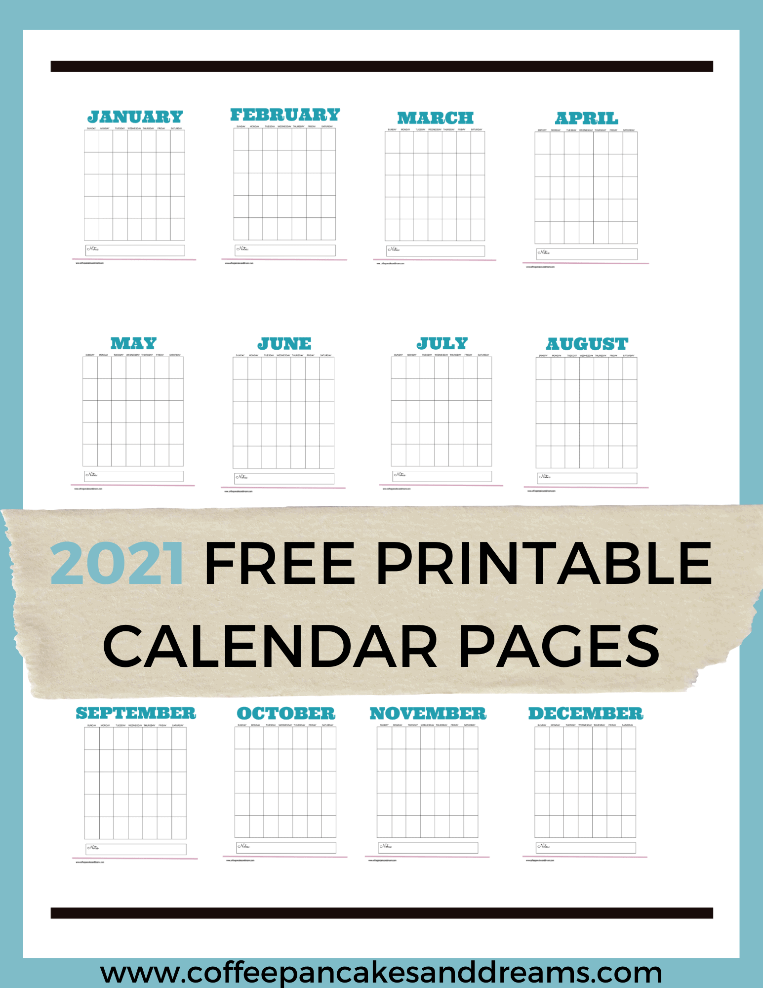 Free Printable Blank Calendar With Lines