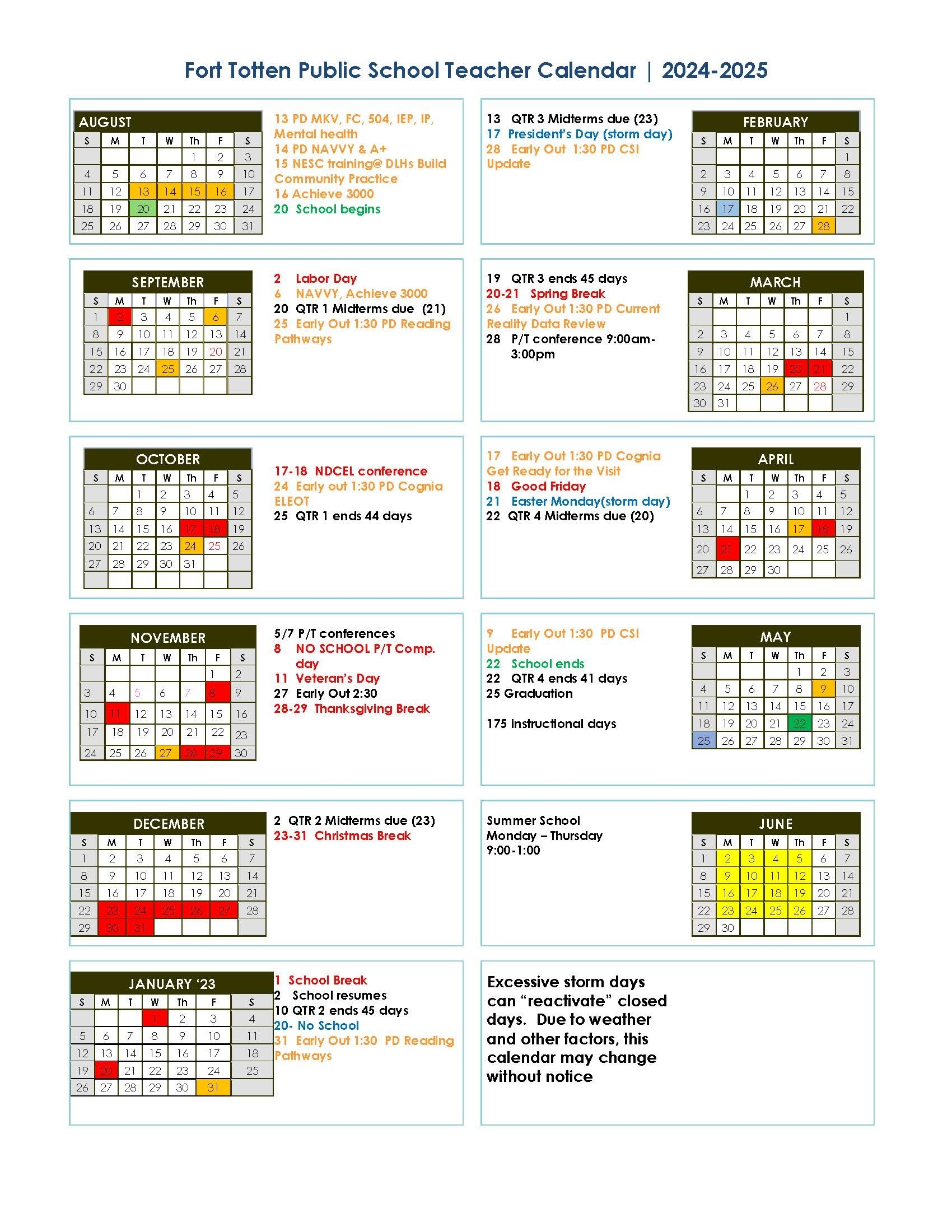 2024 2025 School Calendar Four Winds Community School