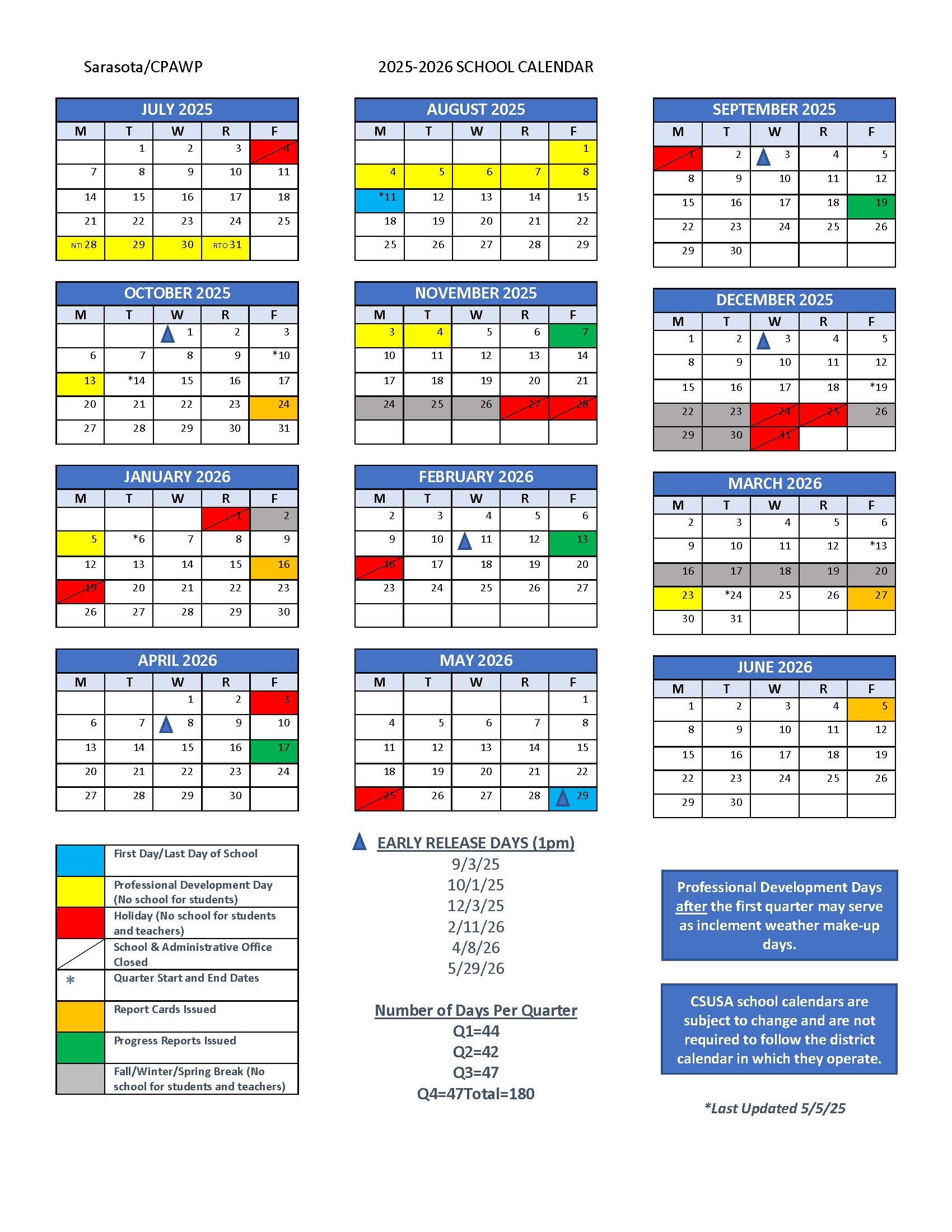 Calendar 25 26 Printable